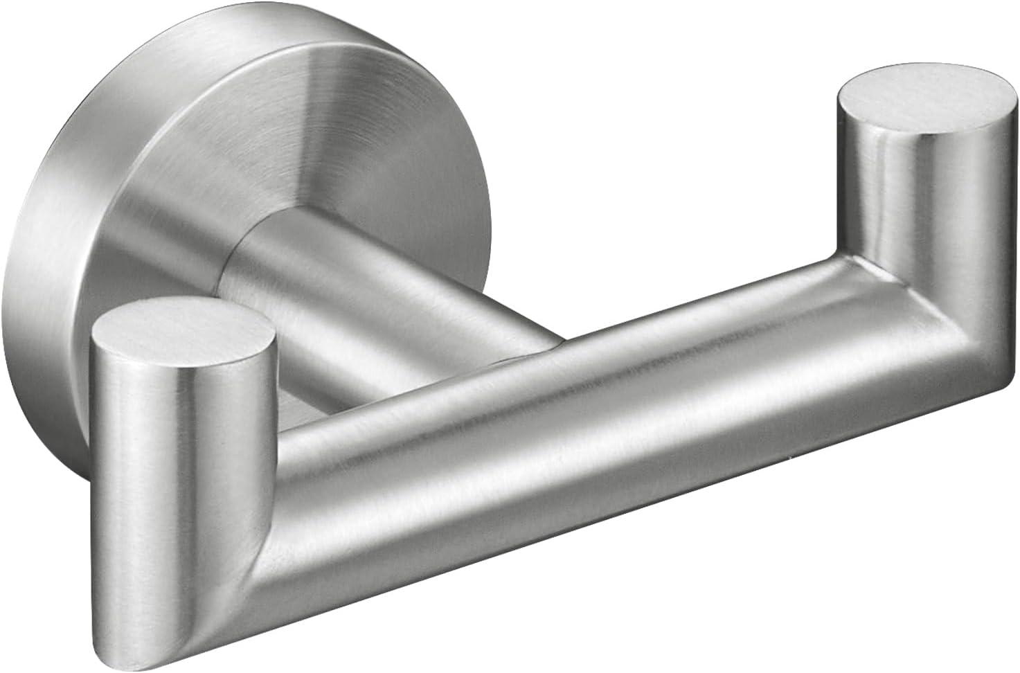 Brushed Nickel Stainless Steel Double Towel Hook