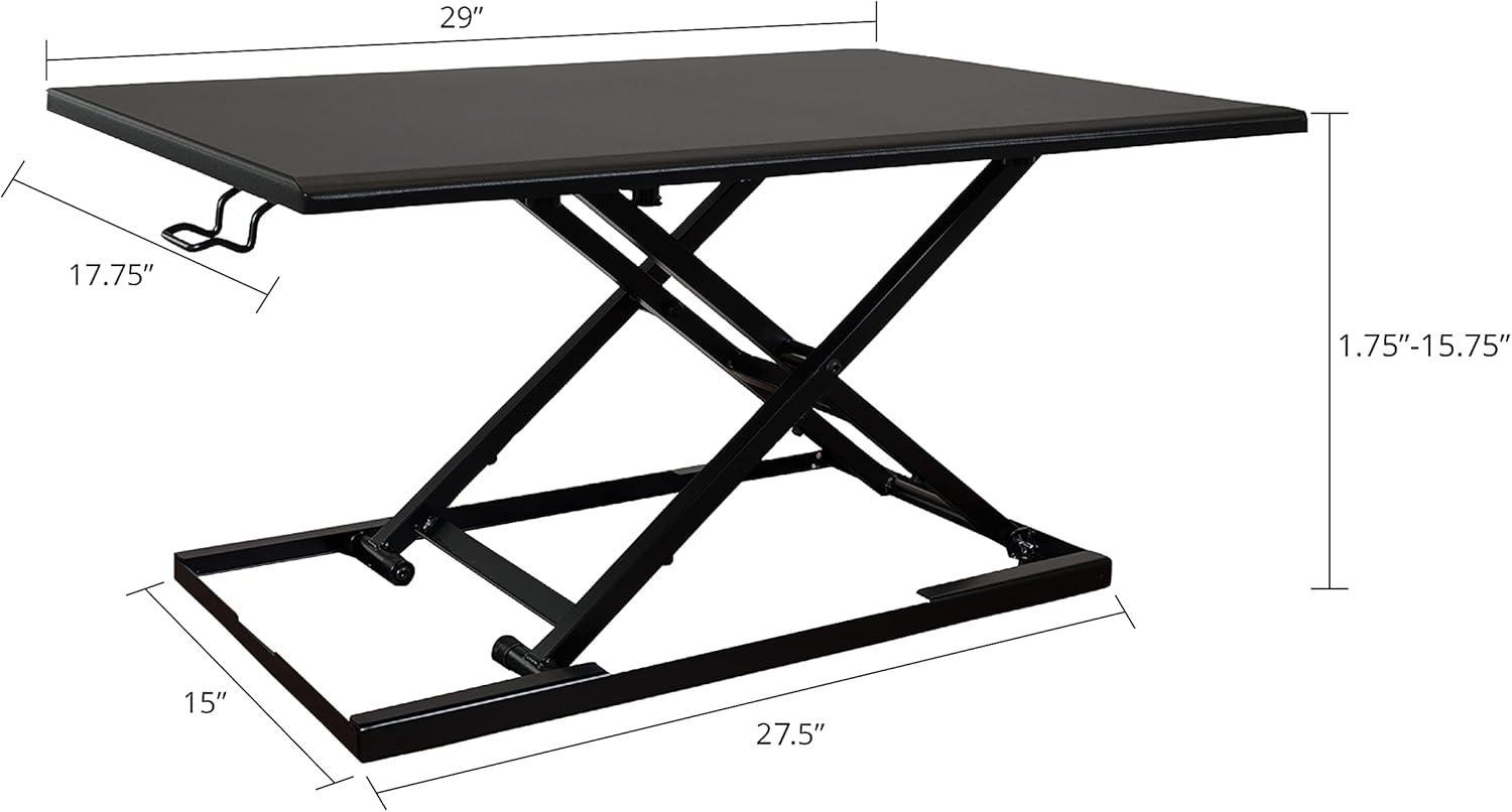 Stand Up Desk Store AirRise Adjustable Height Standing Desk Converter Monitor Stand (Black, 29")