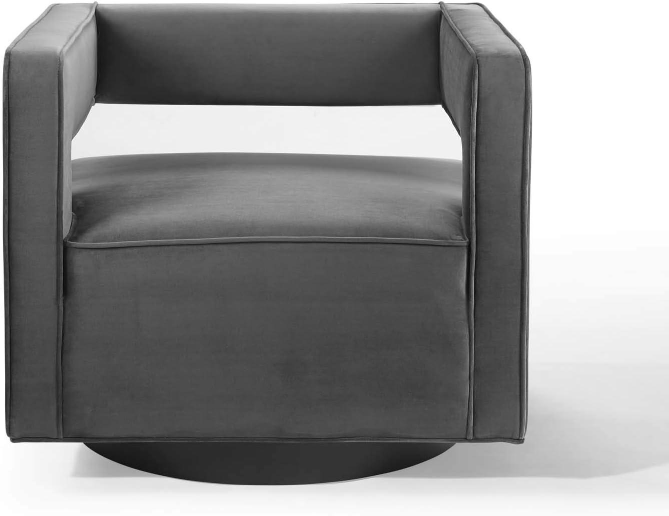 Booth Performance Velvet Swivel ArmchairGray