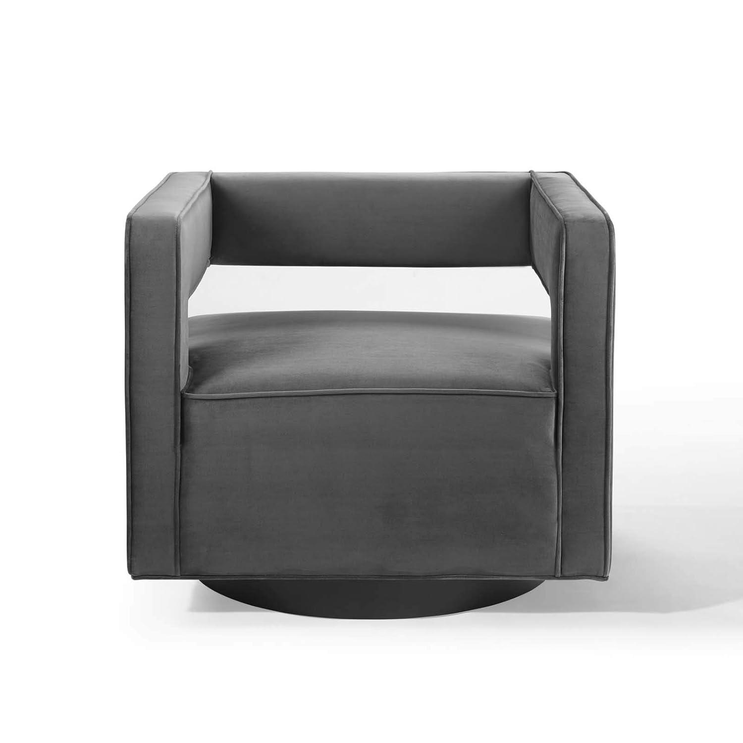 Booth Performance Velvet Swivel ArmchairGray