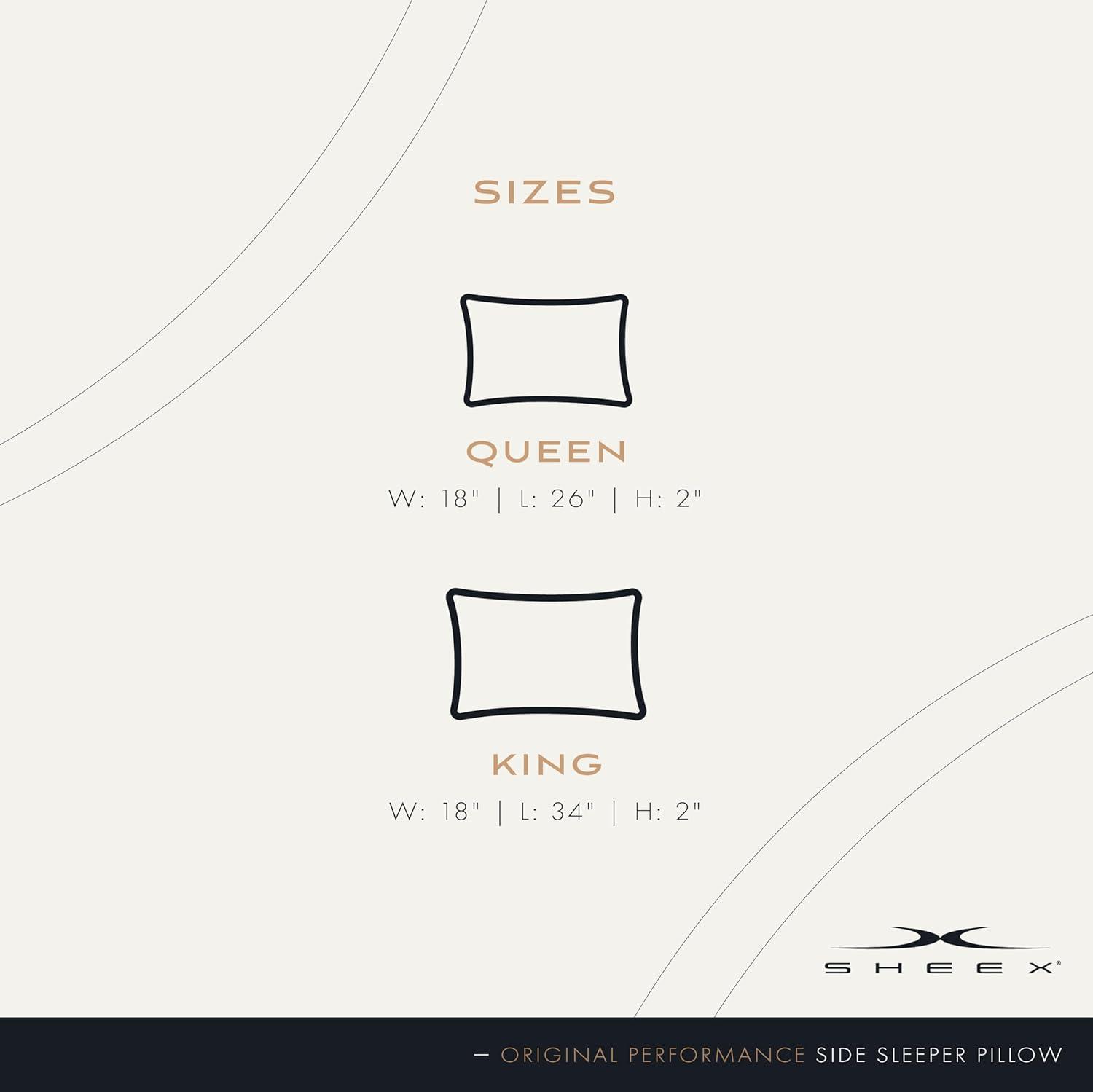 SHEEX Original Performance Down-Alternative Side Sleeper Pillow, Cooling Pillow with Support, King