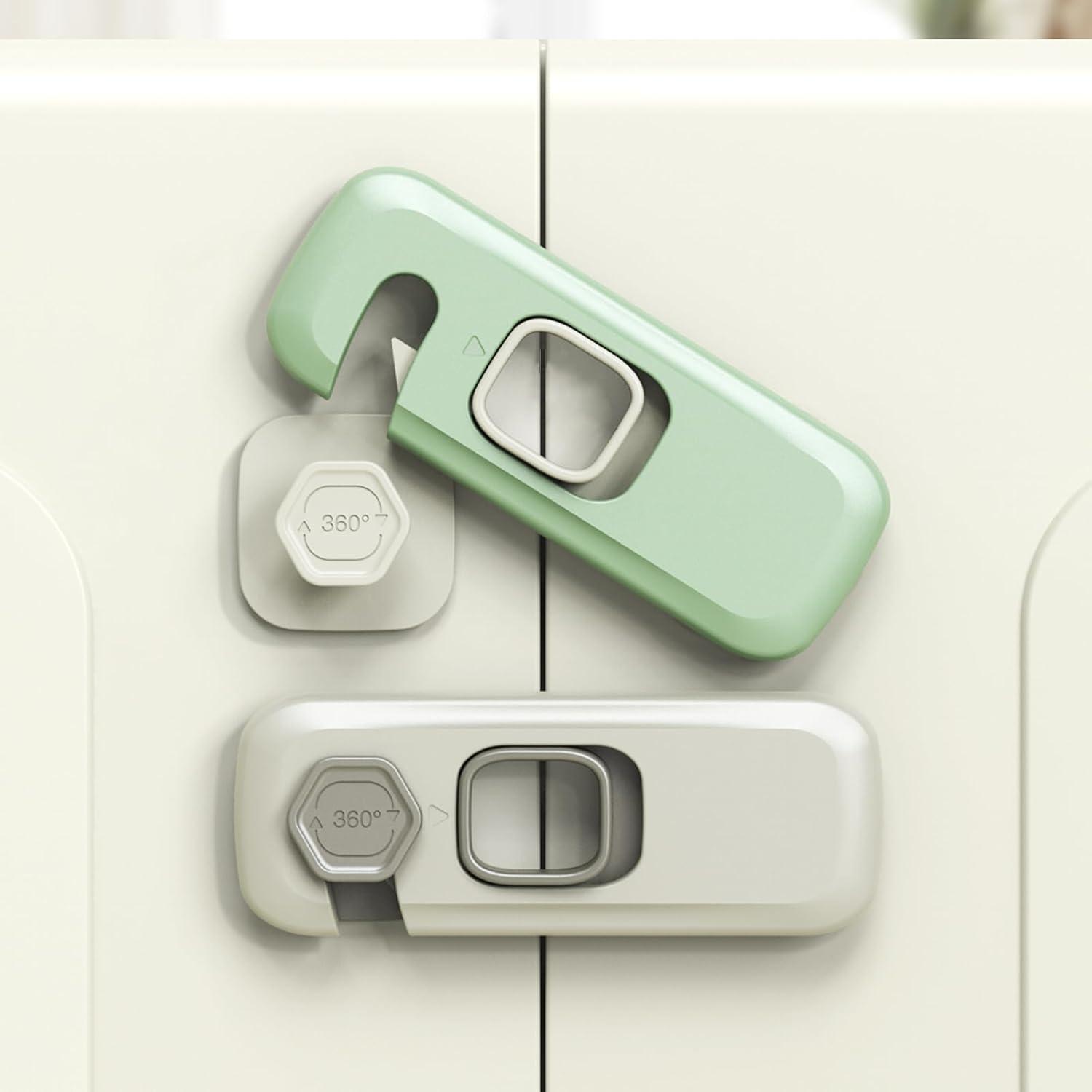 Gray 5-Pack Child Proof Refrigerator and Cabinet Locks