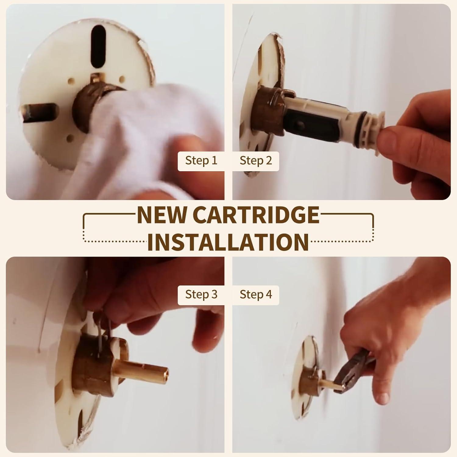 1222 Replacement Cartridge with Moen 104421 Cartridge Puller Removal Tool Retainer Clip Compatible with Moen One-Hanlde Posi Temp 1222B Shower Bathtub Faucet (1222 cartridge +104421 cartridge puller)