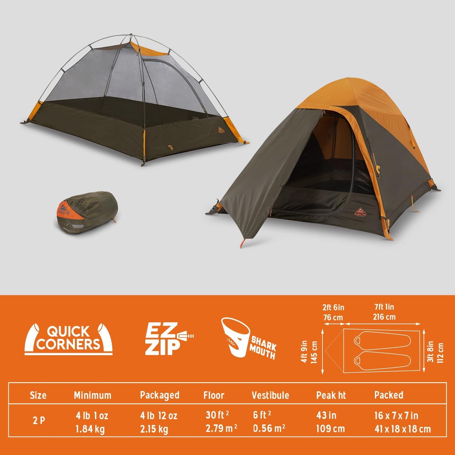 Kelty | Grand Mesa 2P Tent, Compact 2-Person Backpacking Shelter