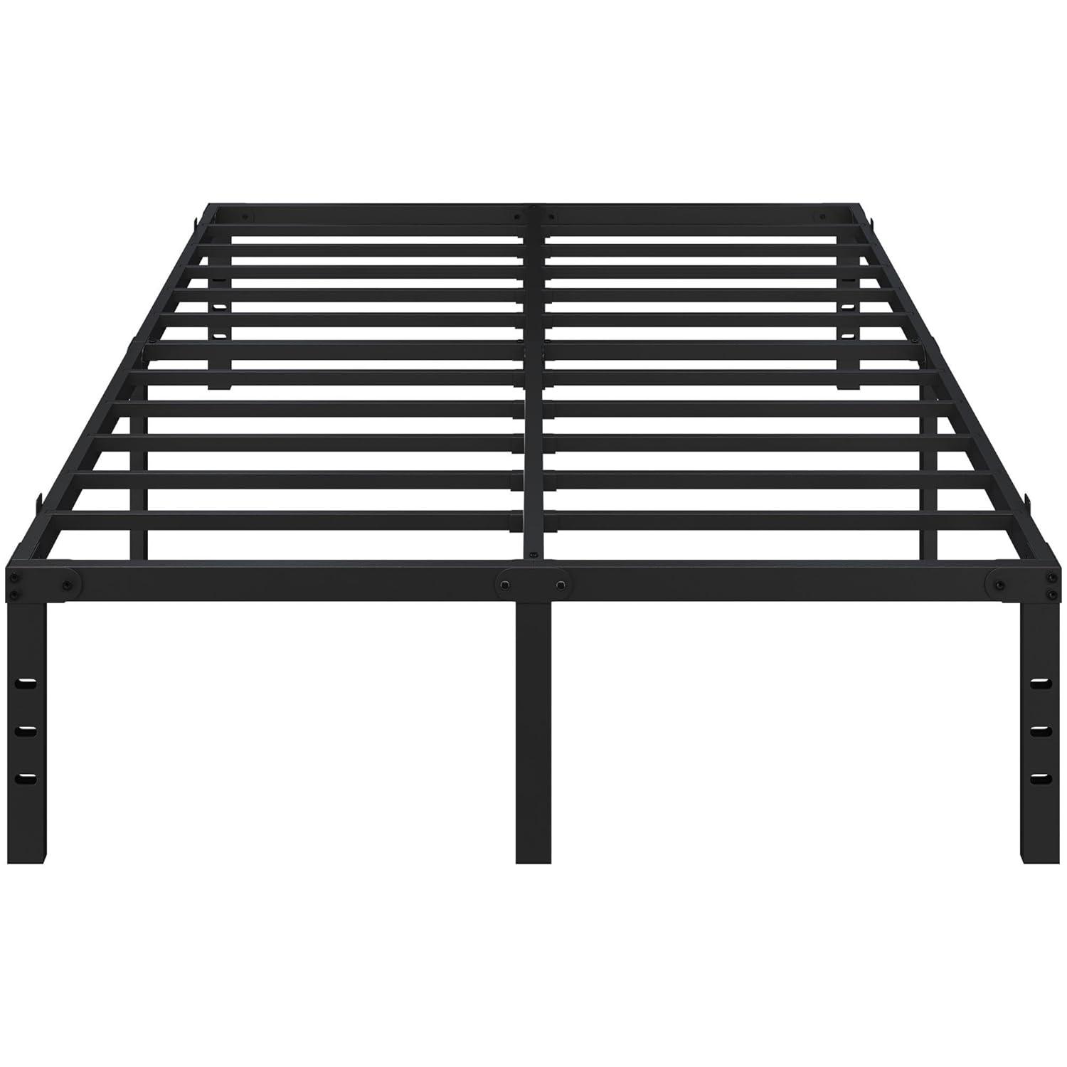 14 inches Queen Bed Frames No Box Spring Needed ,2500 lbs Heavy Duty Metal Platform Bed Frame with Storage Queen Size for Adult Black