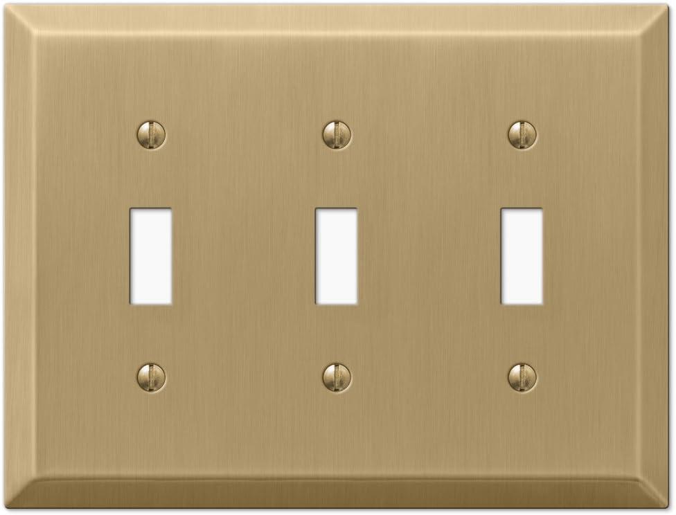 Brushed Bronze Triple Toggle Steel Wallplate