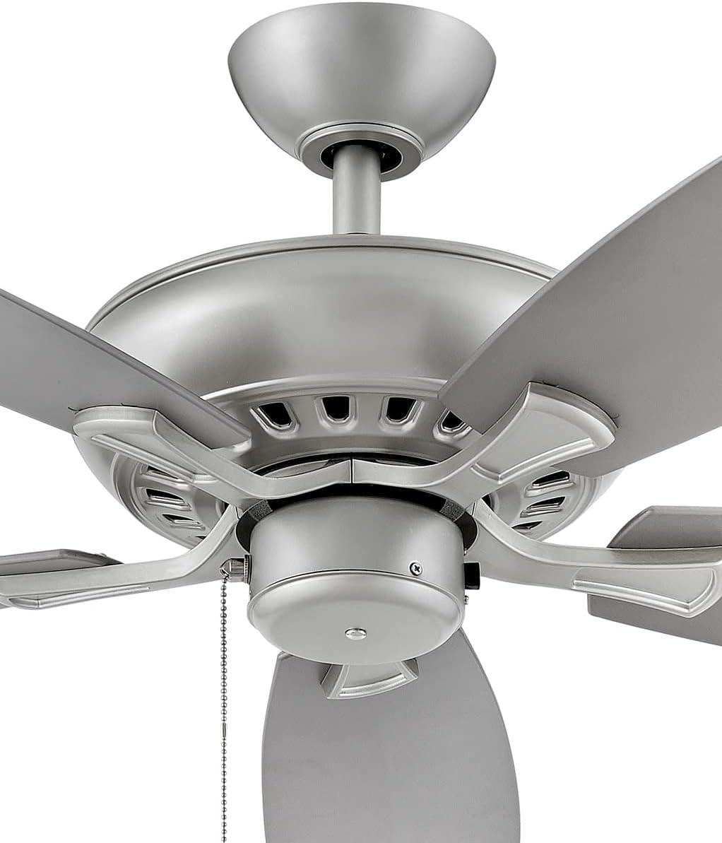 52" Brushed Nickel Ceiling Fan with Silver Composite Blades