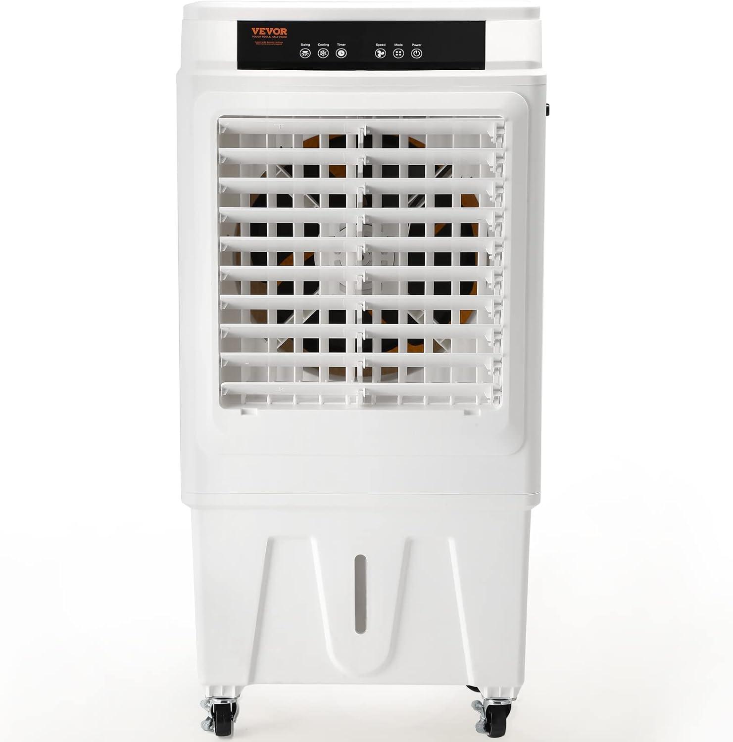 VEVOR 3100 CFM White Portable Evaporative Air Cooler with Remote Control