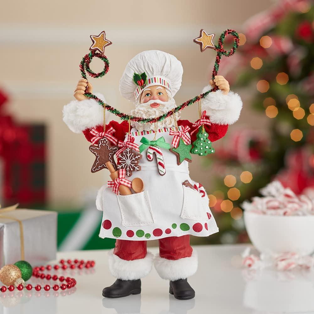 Kurt Adler Fabriche Christmas Chef Santa Figurine, 12-Inch