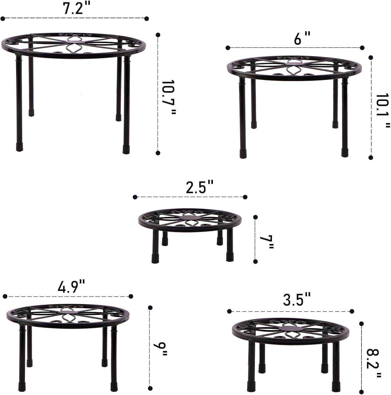 5 Pack Metal Plant Stand for Outdoor Indoor