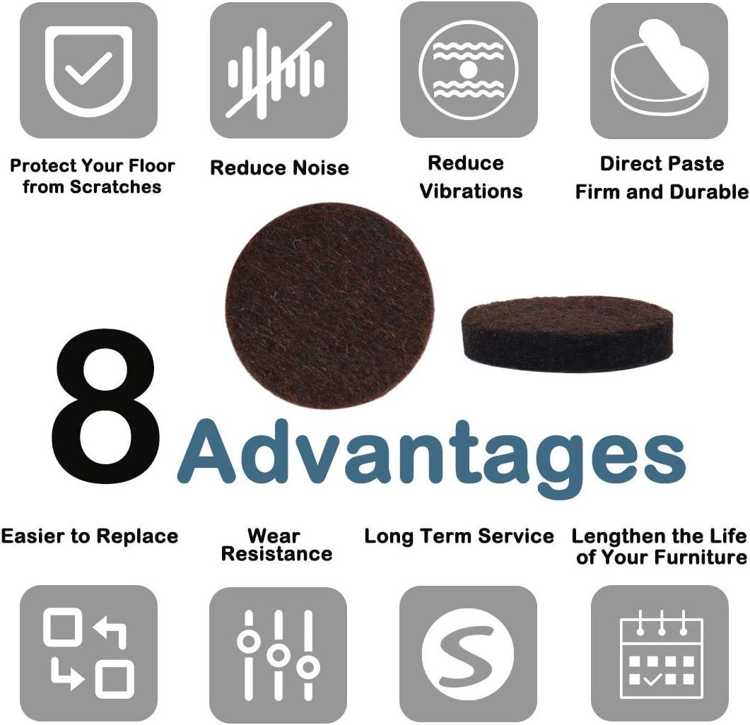 Unique Bargains Felt Furniture Pads Round 3/4" Floor Protector for Chair Legs Feet 30pcs