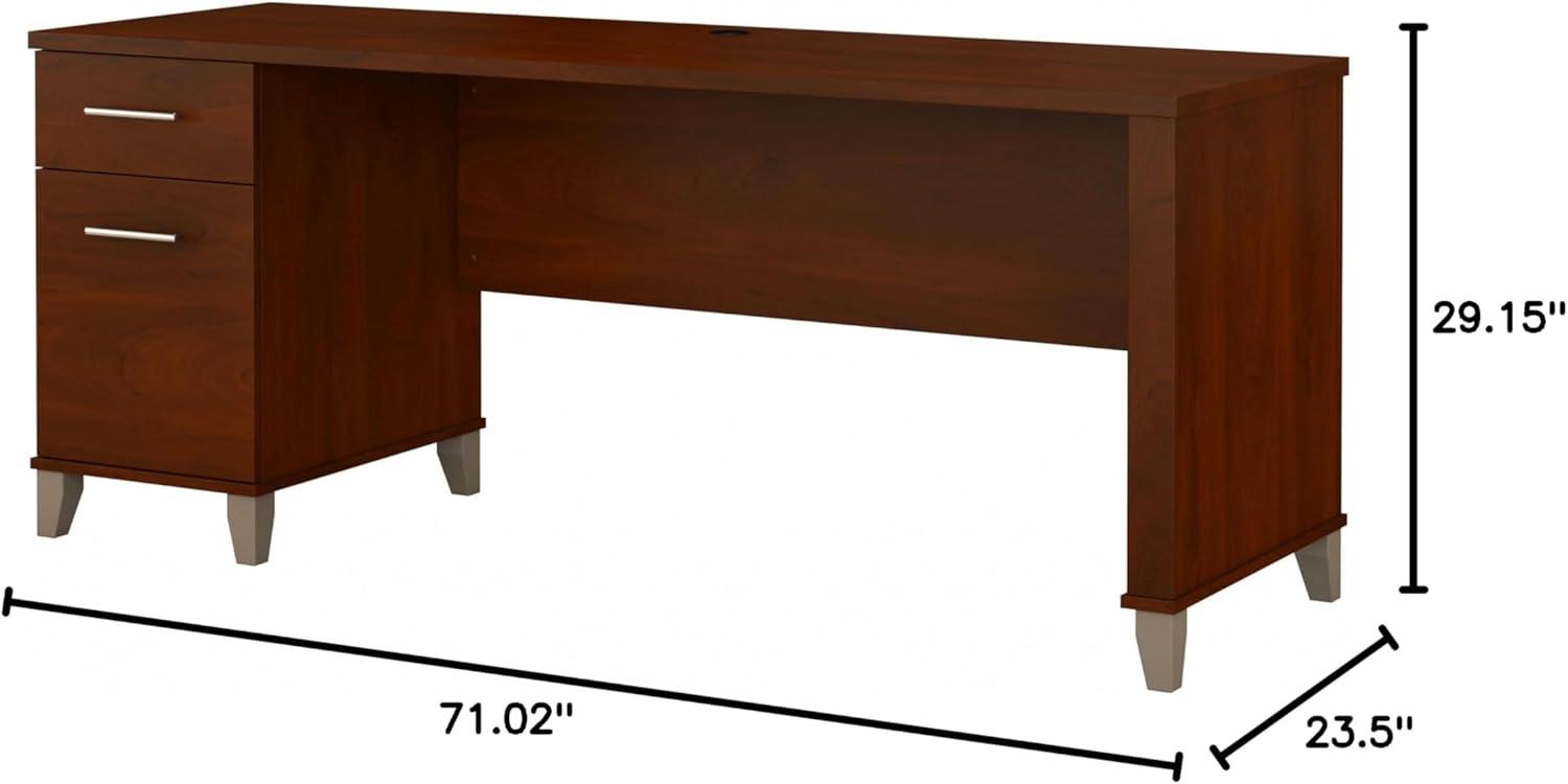 Bush Furniture Somerset 72" Single Pedestal Desk, Hansen Cherry