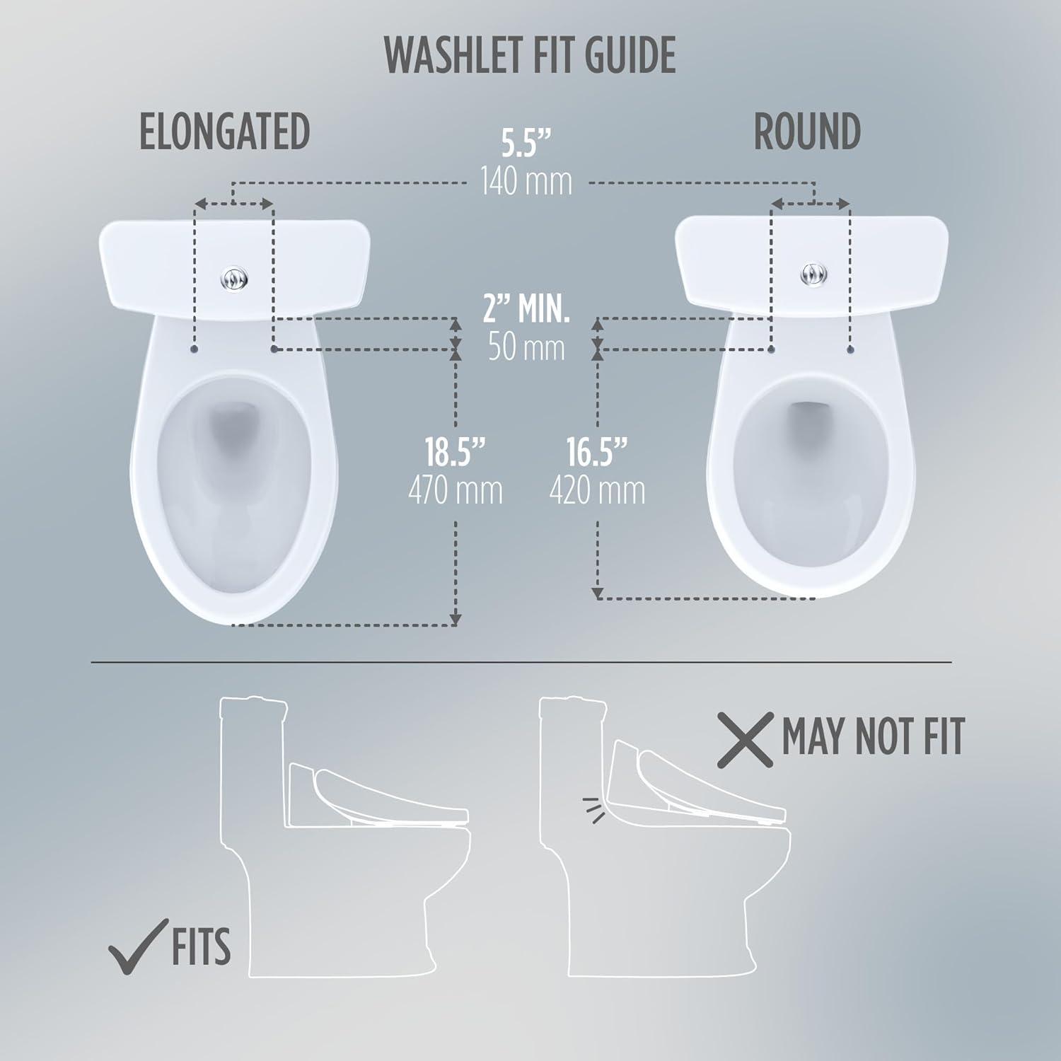 Compact White Heated Bidet Toilet Seat with Remote