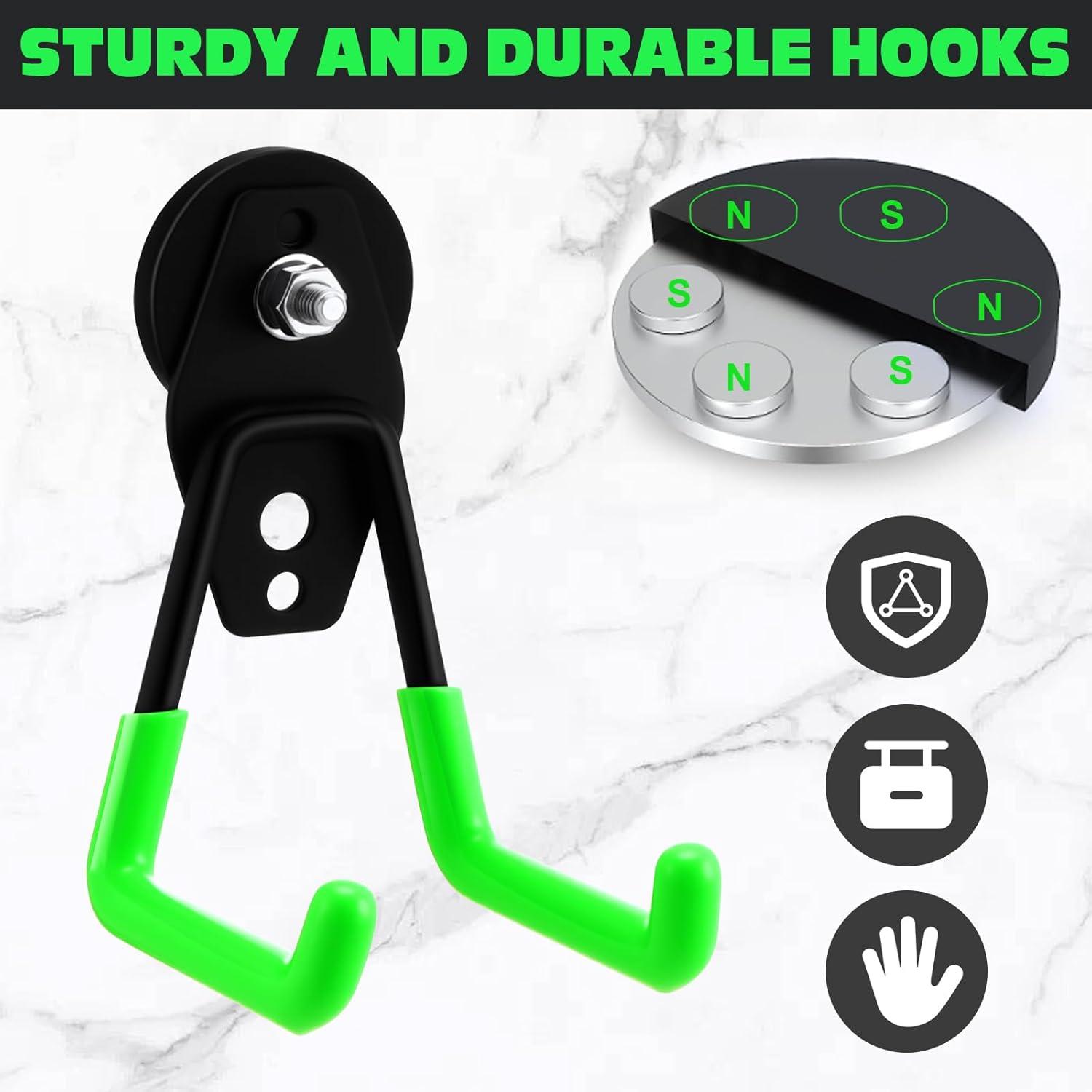 Garage Hooks Heavy Duty 12 Pack Steel Garage Storage Hooks Tool Hangers for Garage Wall Utility Wall Mount Garage Hooks and Hangers with Anti Slip Coating for Garden Tools Ladders Bulky Items