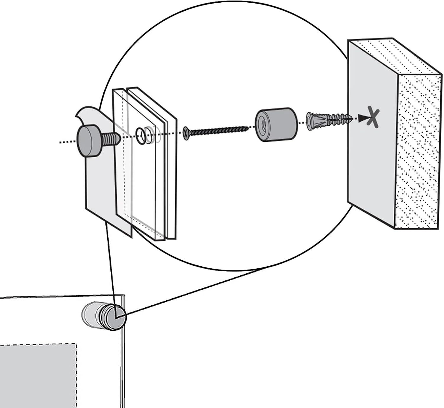 Azar Displays Floating Acrylic Wall Frame with Black Stand Off Caps: 18" x 24" Graphic Size, Overall Frame Size: 22" x 28"