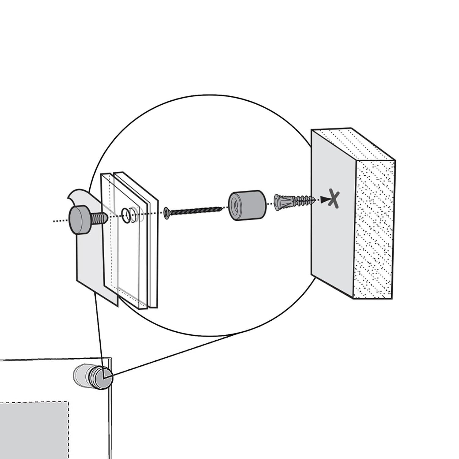 Azar Displays Floating Acrylic Wall Frame with Black Stand Off Caps: 18" x 24" Graphic Size, Overall Frame Size: 22" x 28"