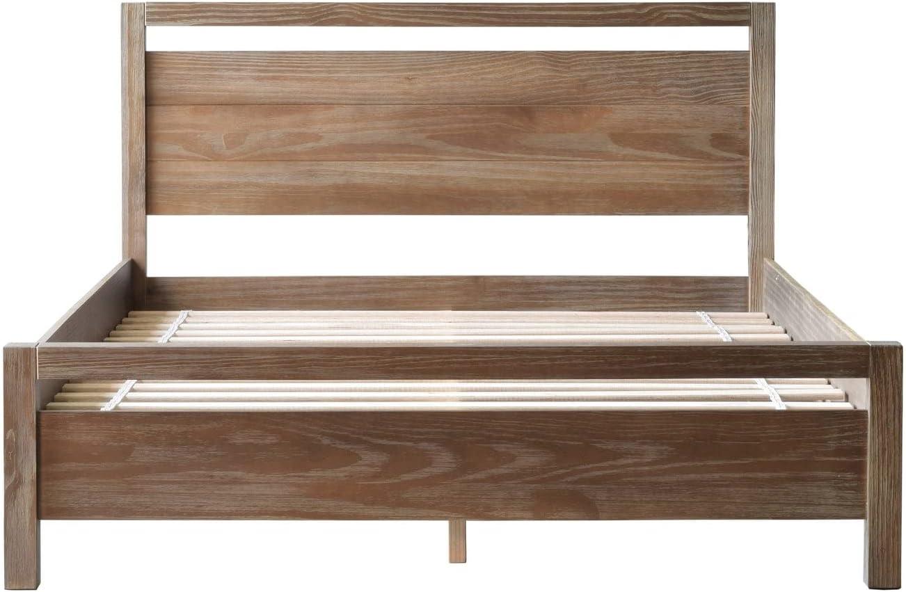 Loft Solid Wood Panel Bed