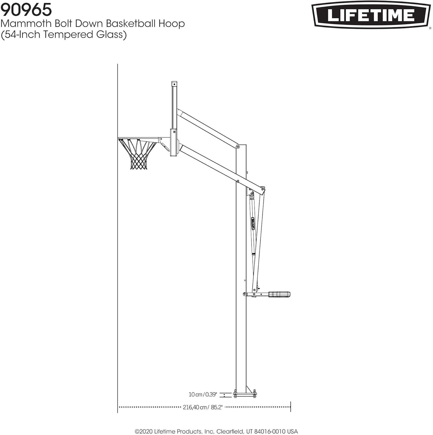 Lifetime 54" Mammoth Bolt Down Basketball Hoop