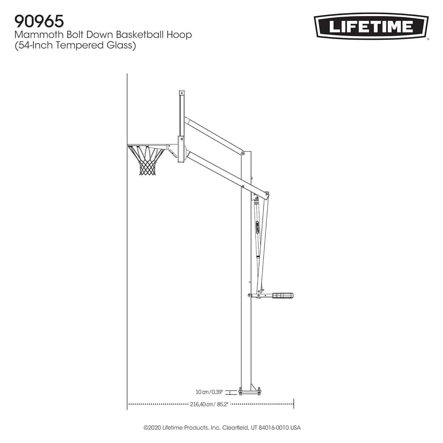 Lifetime 54" Mammoth Bolt Down Basketball Hoop
