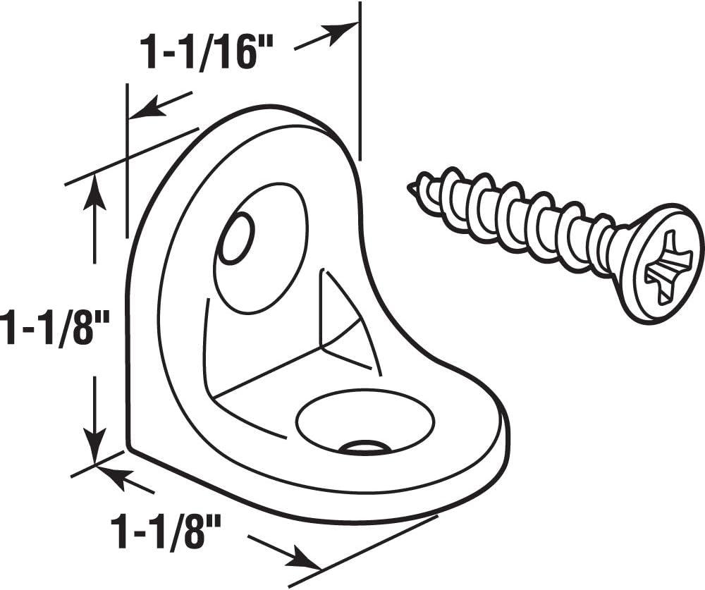 White Plastic L-Angle Shelf Bracing with Fasteners