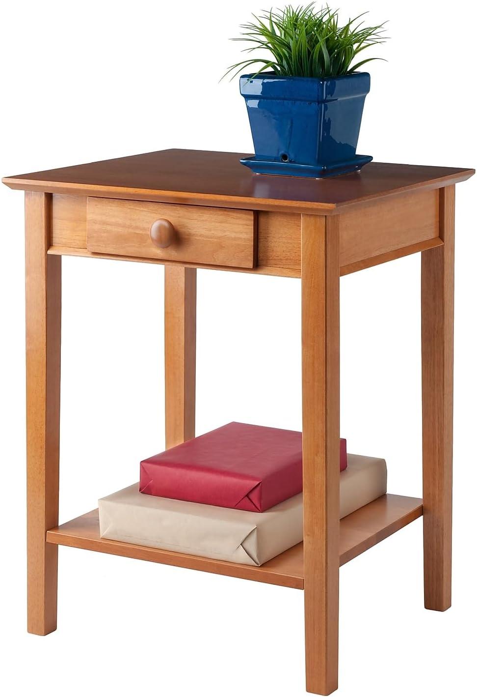 Winsome Studio End / Printer Table Honey: Wood Composite Stand with Drawer, Living Room Accent