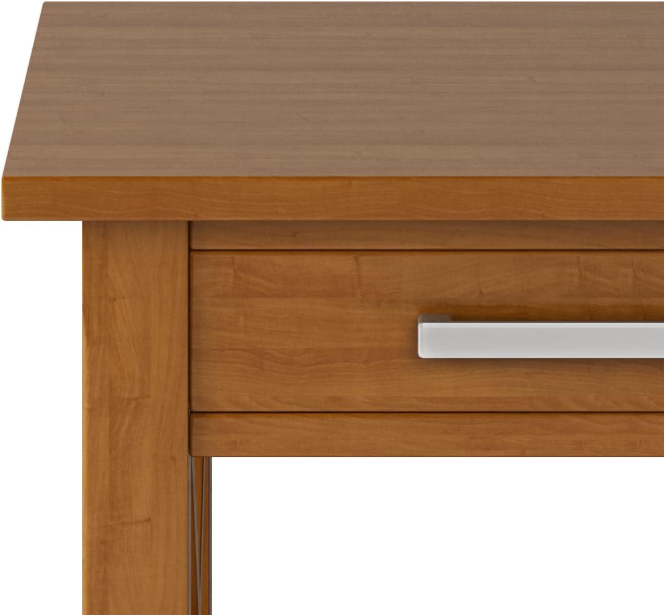 Simpli Home Kitchener 21"W Solid Mango Wood Square End Table with Storage Drawer