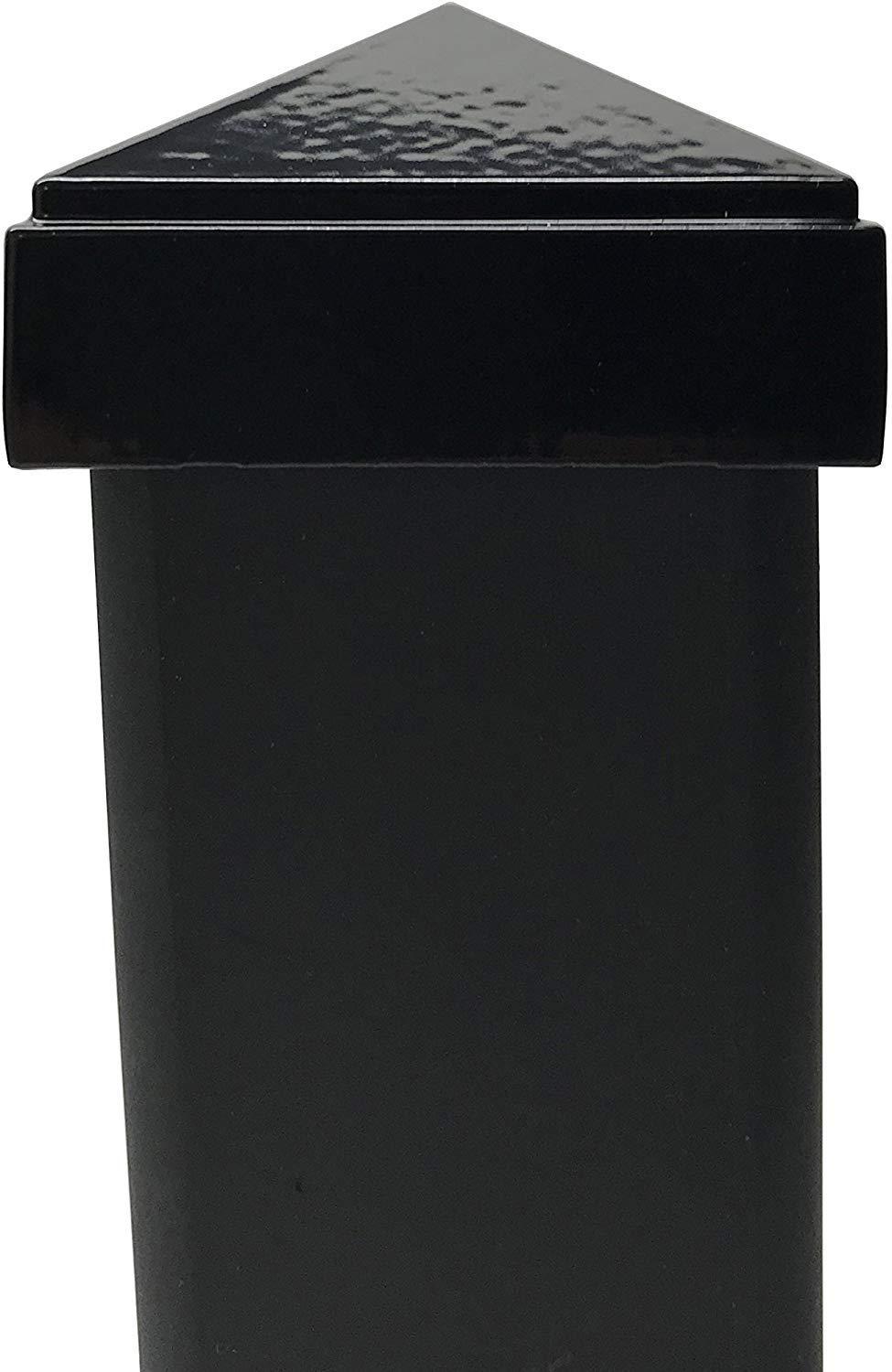 Tapa de Poste Piramidal de Aluminio de 4" x 4" para Postes de Metal - Ajuste a Presión - Negro