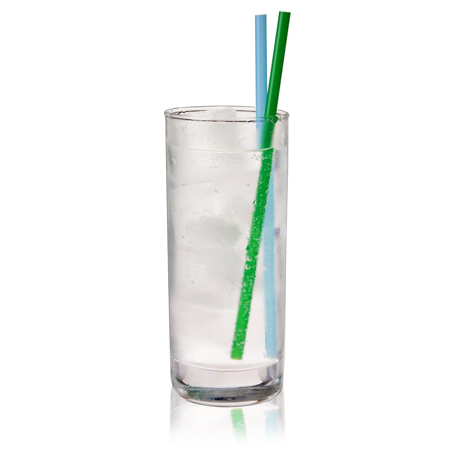 True Colorful Straws, Long Disposable Straws for Cocktails, Smoothies, Iced Coffee, Disposable Party Supplies, Assorted Colors, Set of 100