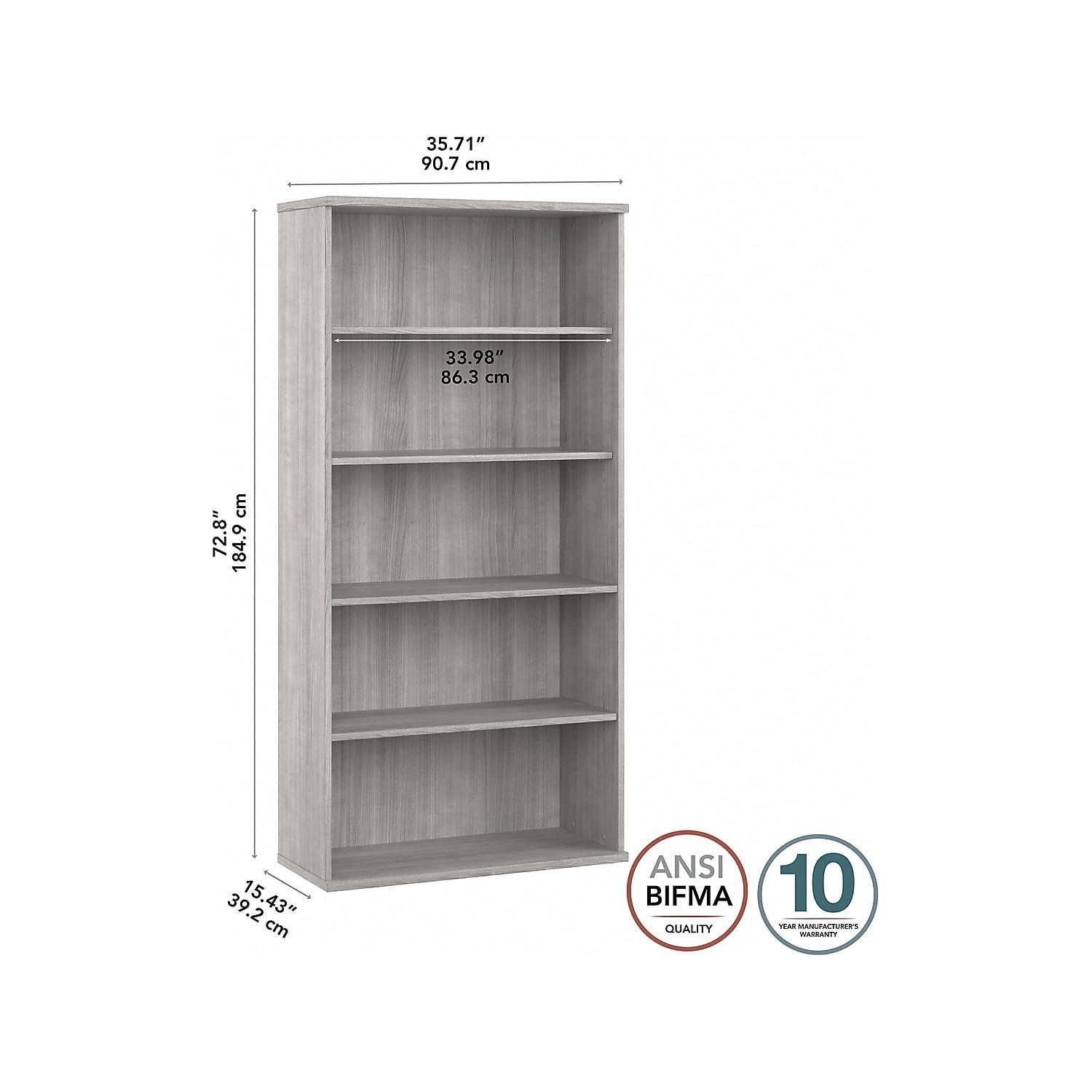 Bush Business Furniture Hybrid Tall 5 Shelf Bookcase
