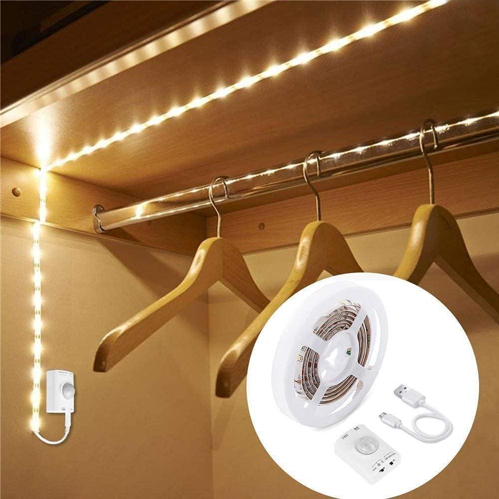 Rechargeable Warm White LED Motion Sensor Strip Light for Cabinets