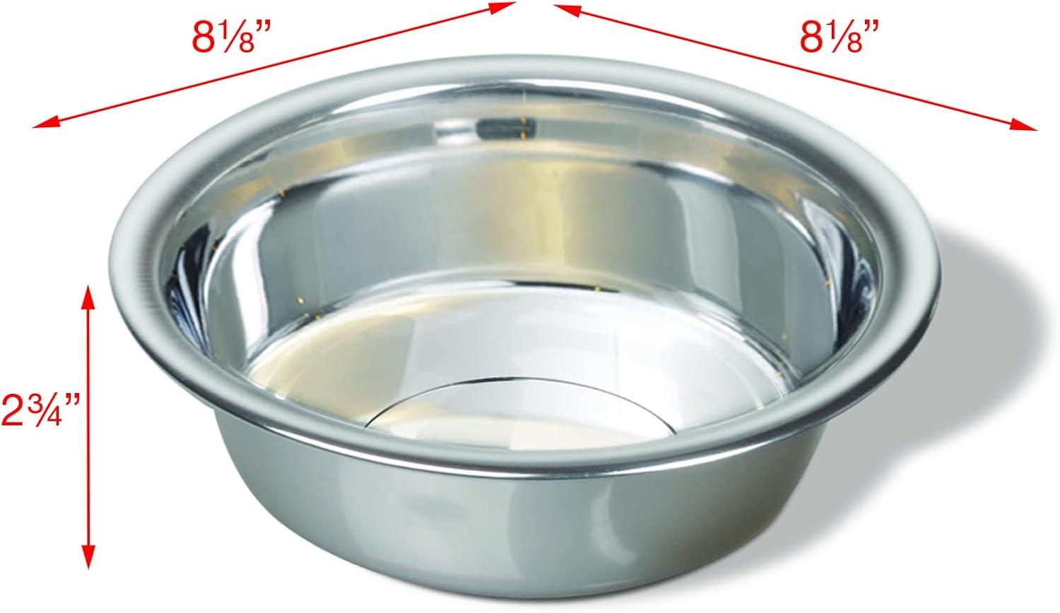 Large Stainless Steel Pet Feeding Bowl with Polished Finish