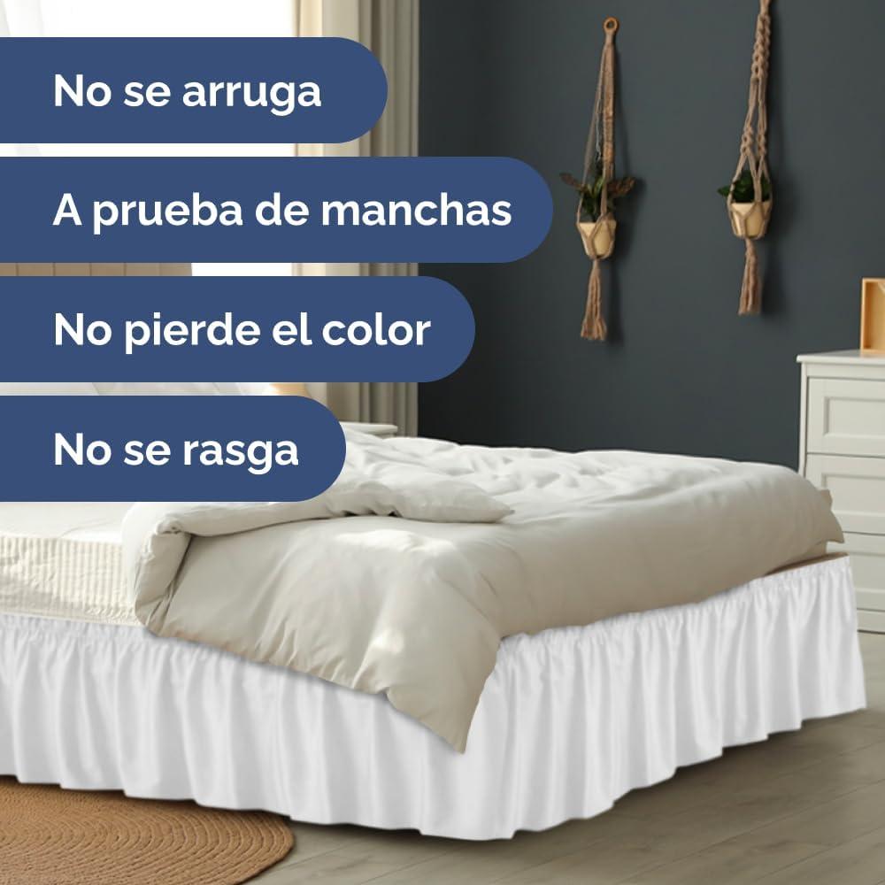 CGK Linens Ruffled Elastic Wrap Around Tailored Bed Skirt