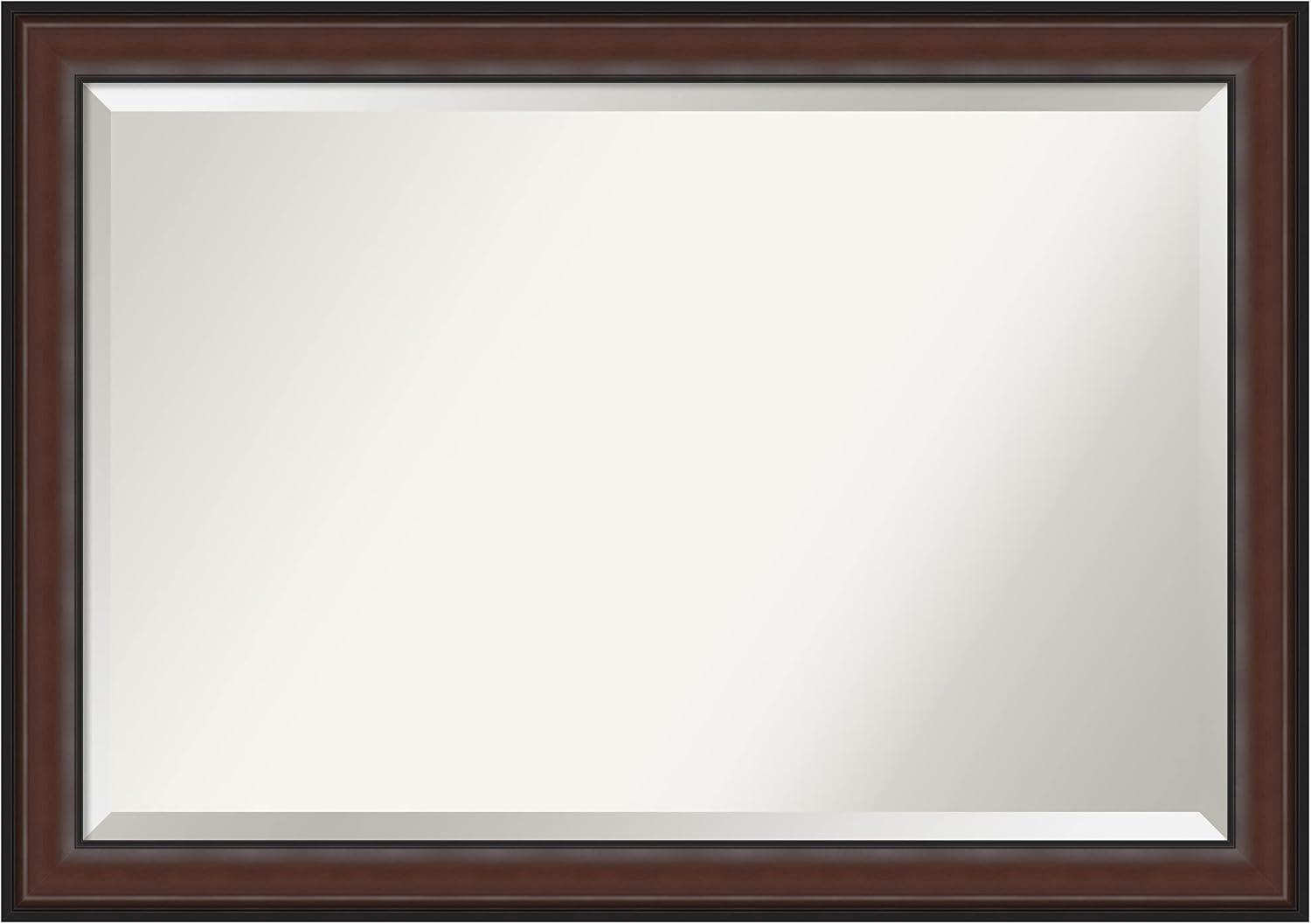 Harvard Walnut Rectangular Beveled Bathroom Vanity Mirror