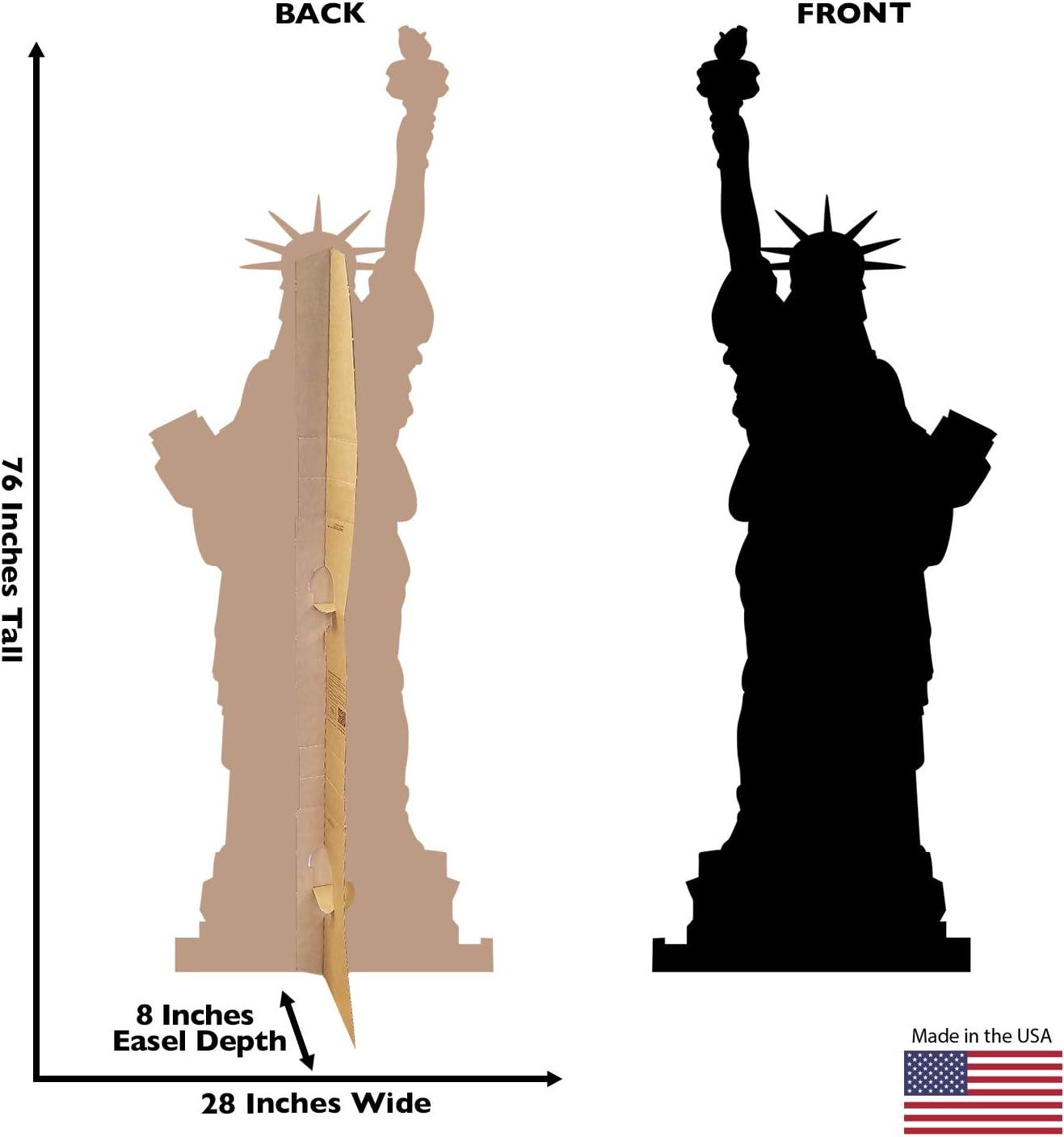 76'' Black Cardboard Statue of Liberty Silhouette Standup