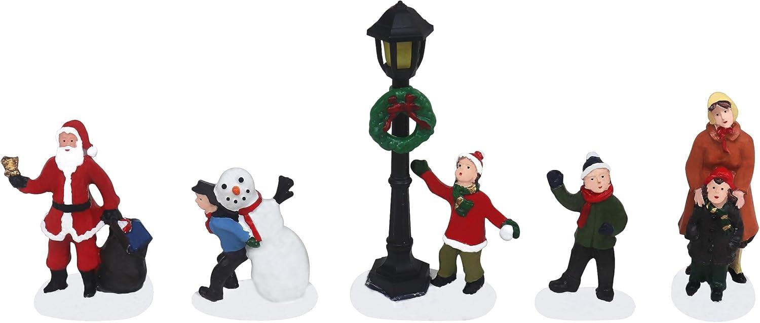 Hand-Painted Resin Christmas Village Figurine Set