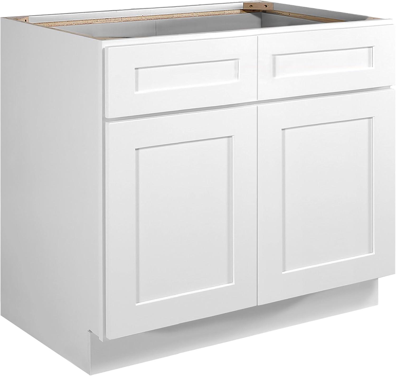 Design House 613208 Brookings Fully Assembled Shaker Style Base Kitchen Cabinet 36x34.5x24, White