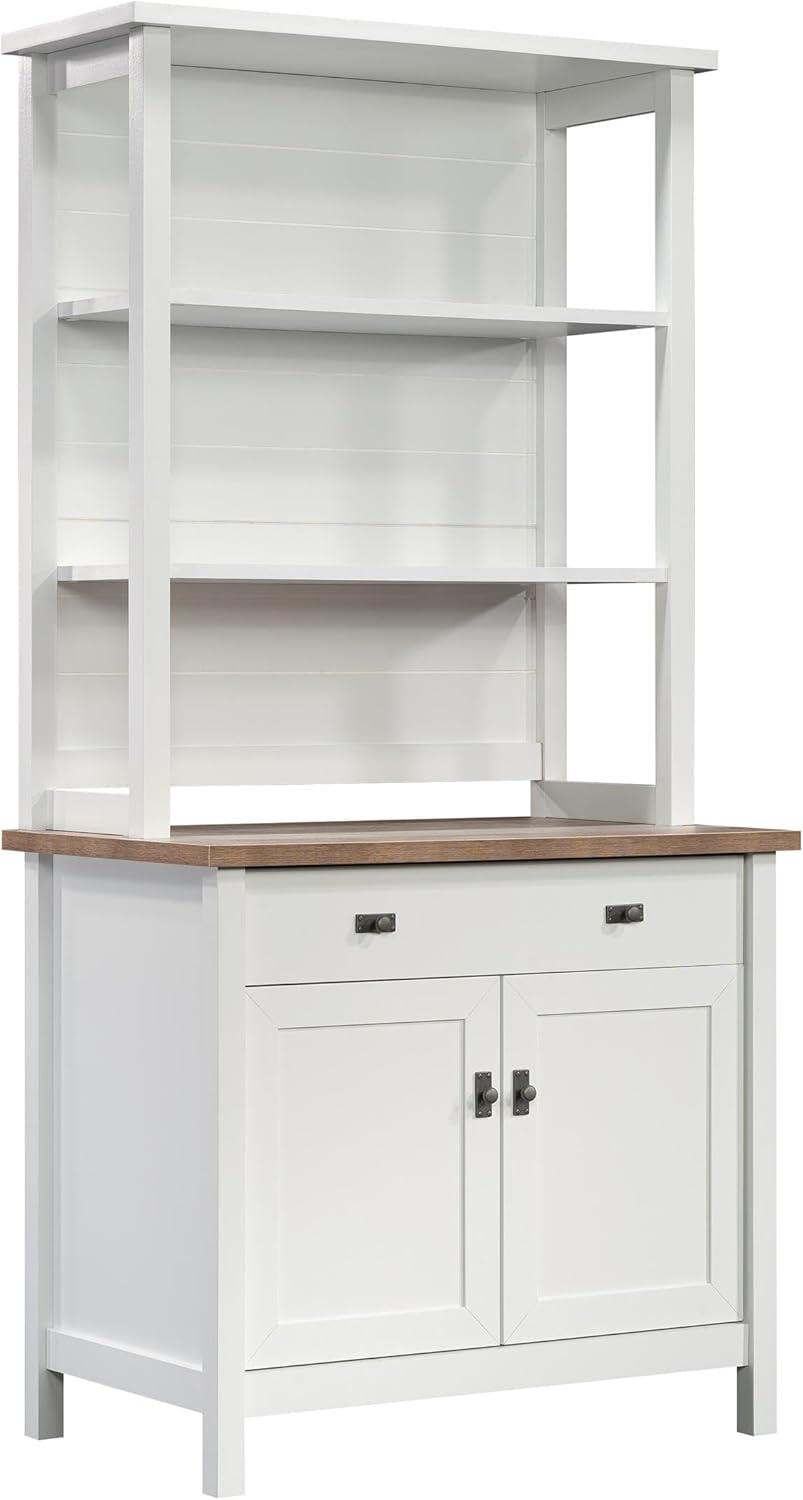 Sauder Cottage Road Library Base W/Hutch Ste, White Finish