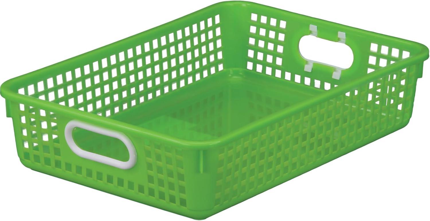 Neon Multicolor Plastic Rectangular Storage Baskets Set of 4