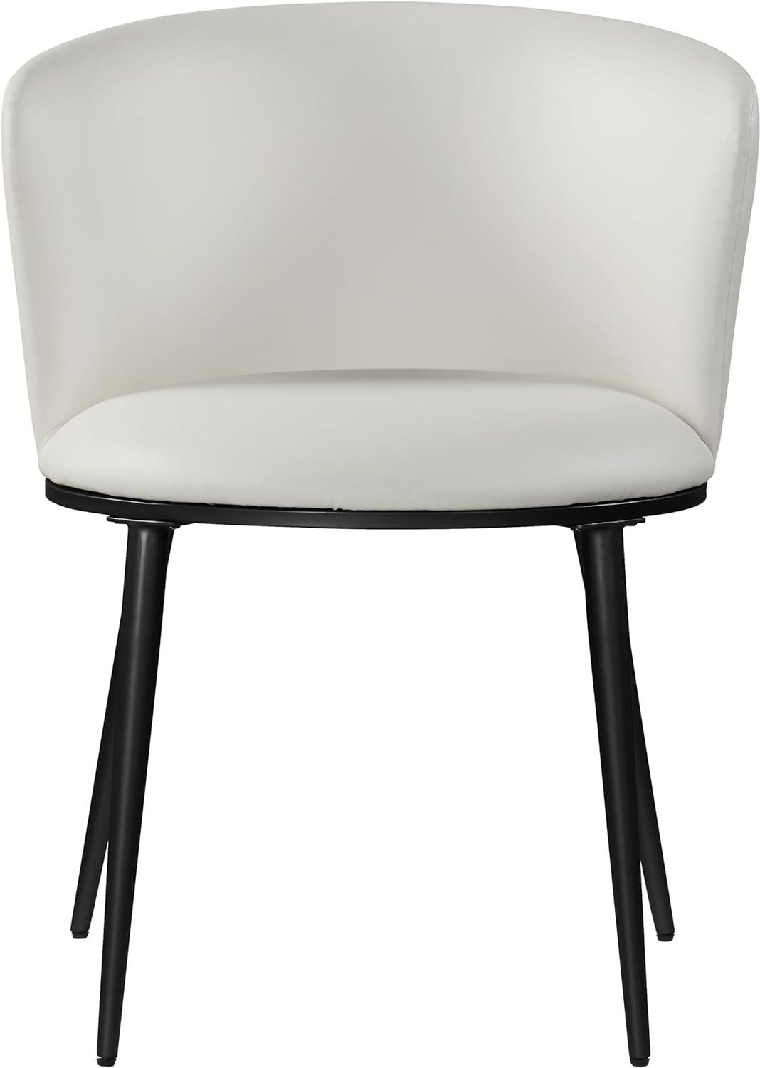 Meridian Furniture,Skylar White Vegan Leather Dining Chair, Set of 2