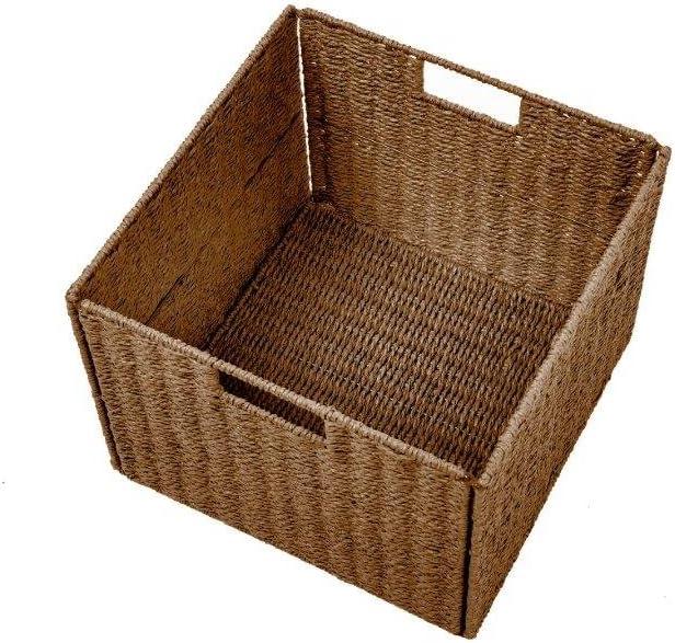 Highland Dunes 12" Foldable Woven Paper Rope Storage Basket with Iron Wire Frame (Set of 4)