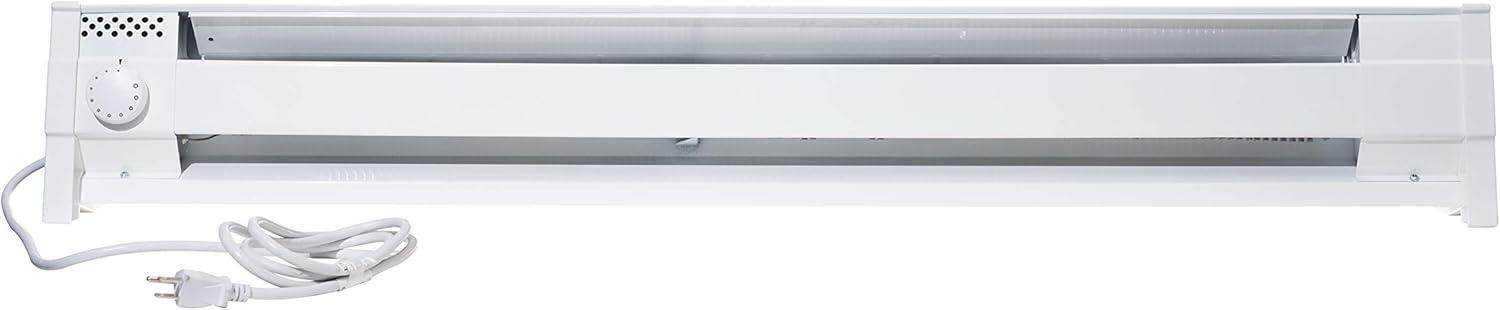 Cadet 49 in. Plug-in Portable Electric Baseboard Heater, White,120V w/6ft cord, 175 sq. ft.