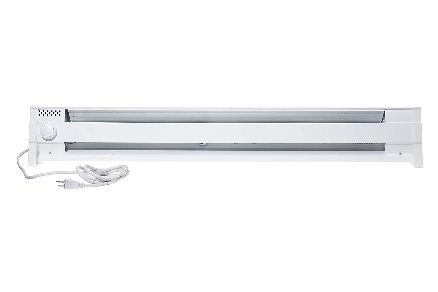 Cadet 49 in. Plug-in Portable Electric Baseboard Heater, White,120V w/6ft cord, 175 sq. ft.