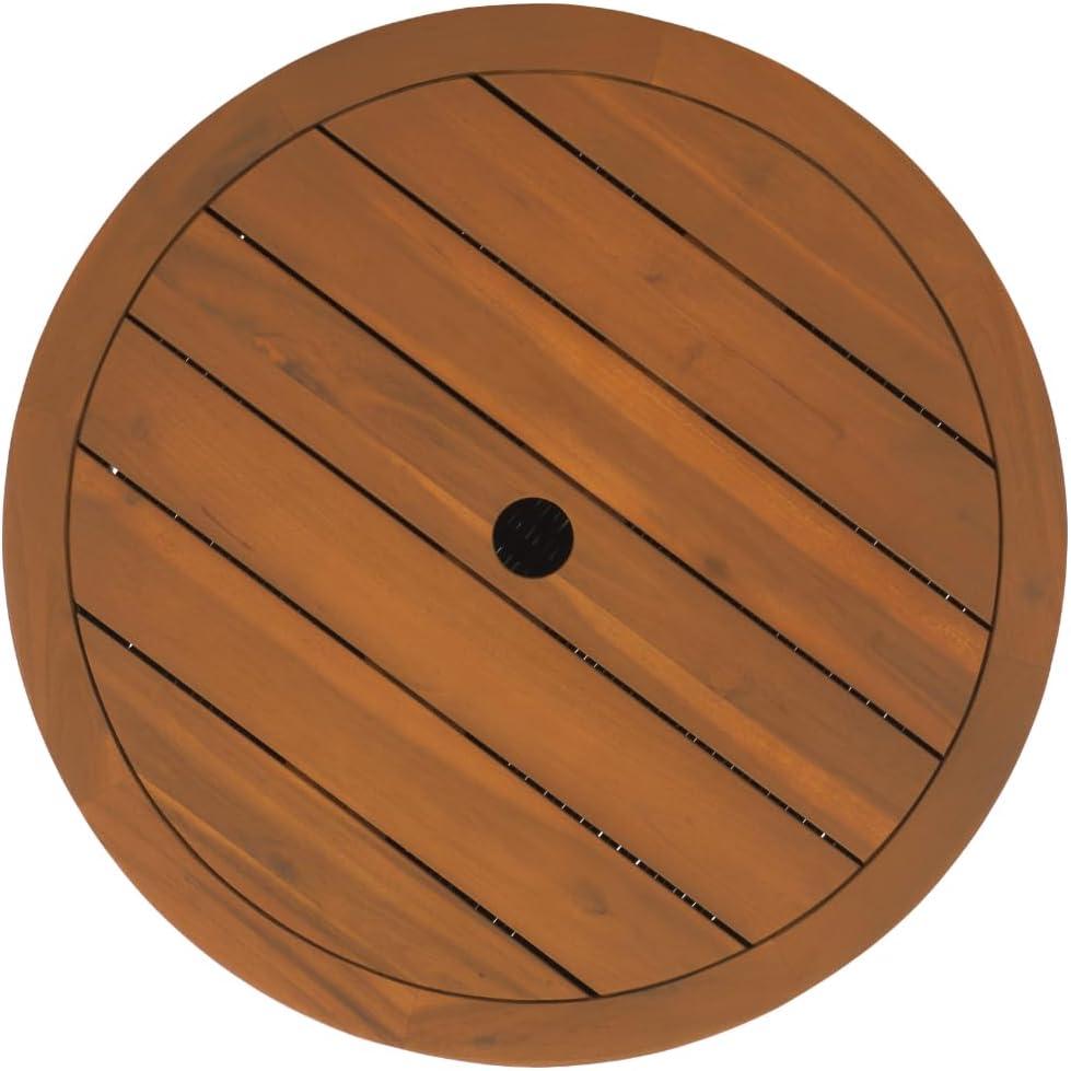 SAFAVIEH Couture Anguilla Outdoor Patio Round Wicker Coffee Table with Storage, Dark Grey