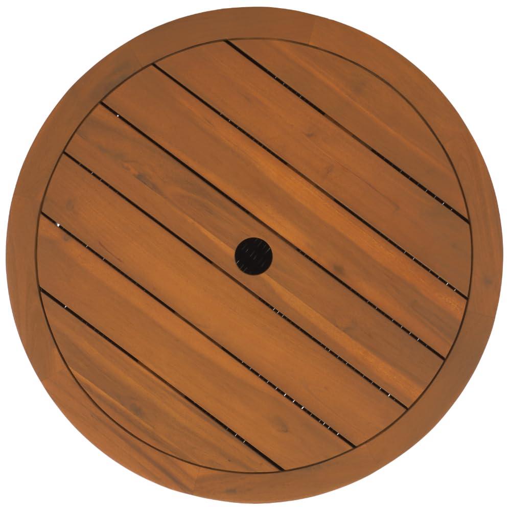 SAFAVIEH Couture Anguilla Outdoor Patio Round Wicker Coffee Table with Storage, Dark Grey