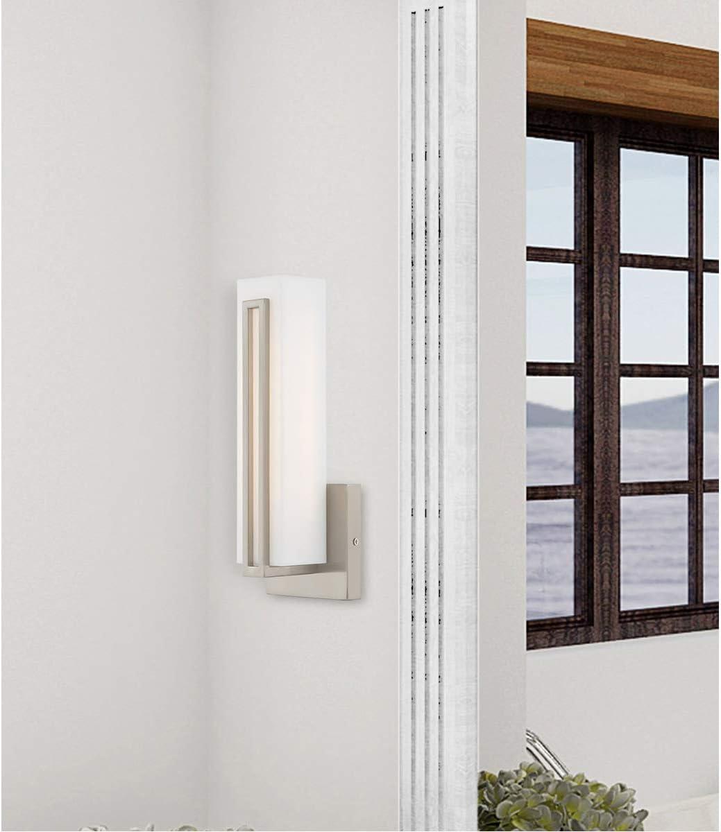 Brushed Nickel Satin White Acrylic LED Vanity Light