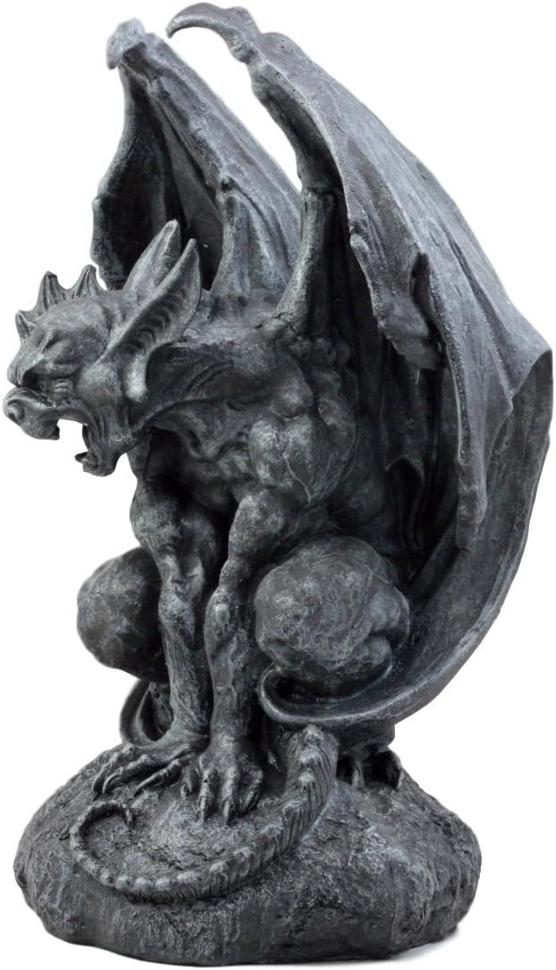Gray Resin Gothic Guardian Gargoyle Statue 6" High