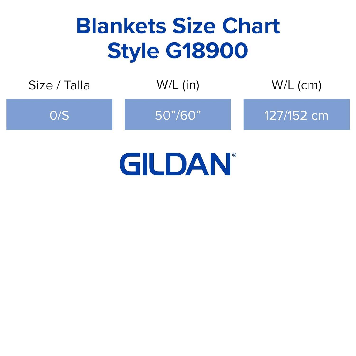 Gildan Heavy Blend Fleece Blanket, Style G18900, Black, 50" x 60"