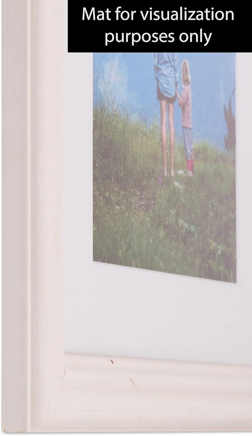 ArtToFrames 10x20 Inch White Picture Frame, This 1.5" Custom Wood Poster Frame is Off White Wash Barnwood Style Frame, for Your Art or Photos - Comes with Regular Glass, WOM0066-56673-YWHT-10x20