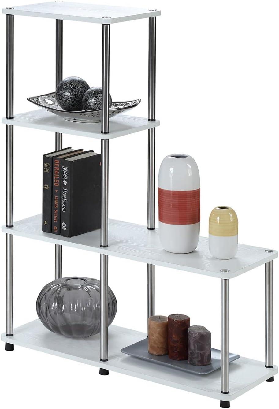 Convenience Concepts Designs2Go 4 Tier L Bookshelf, White