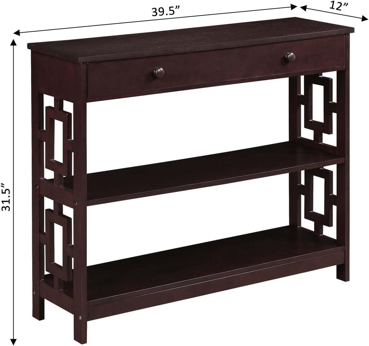 Convenience Concepts Town Square Contemporary Console Table with Drawer, Espresso